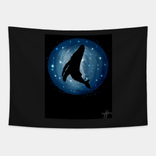 Spacial Humpback Whale - Black Tapestry