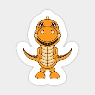 cute orange dino smile Magnet