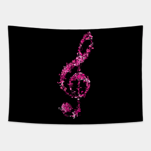 G clef,Treble clef,Love Music,musical notes. Tapestry