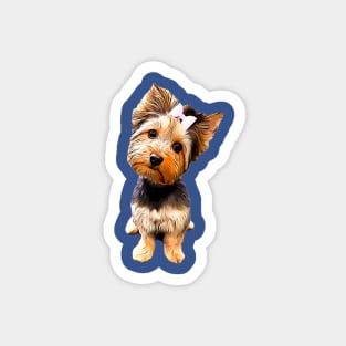 Yorkshire Terrier Cute Yorkie with a bow! Magnet