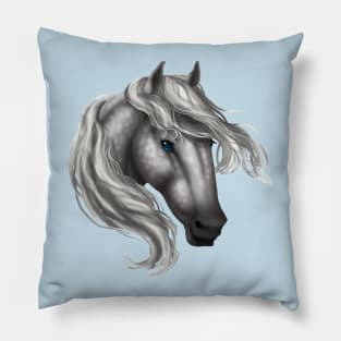 Horse Head - Dapple Blue Eyes Pillow