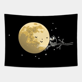 Owl and moon Tapestry