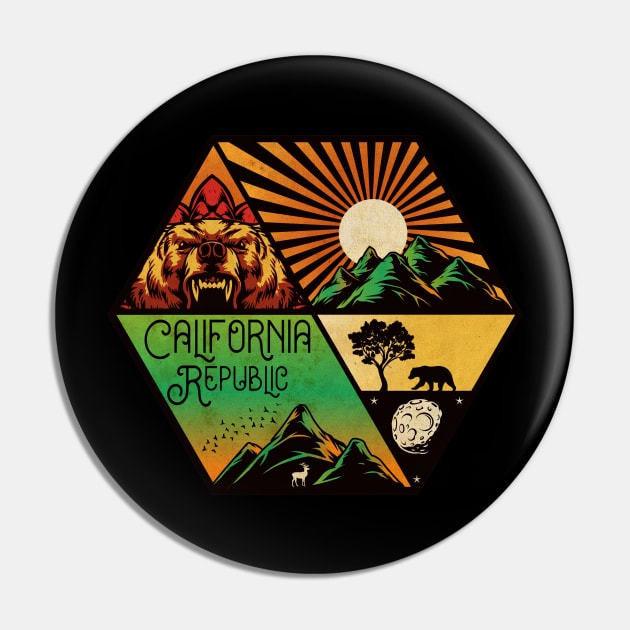 Vintage California Republic Pin by CTShirts