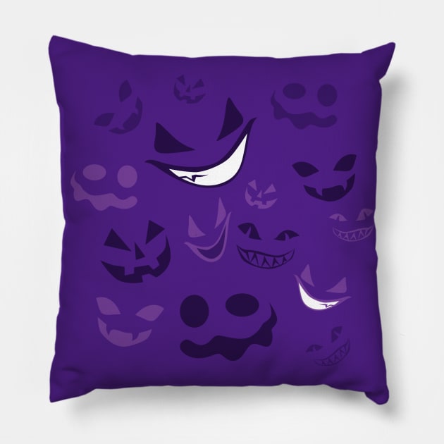 Spooky Faces Pillow by SakuraDragon