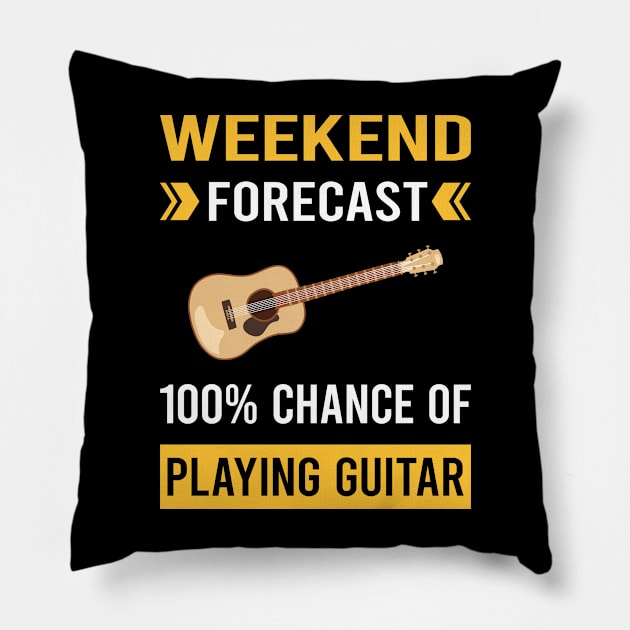 Weekend Forecast Playing Guitar Guitarist Pillow by Good Day