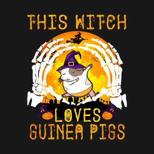 This Witch Loves Guinea Pigs Halloween (143) T-Shirt