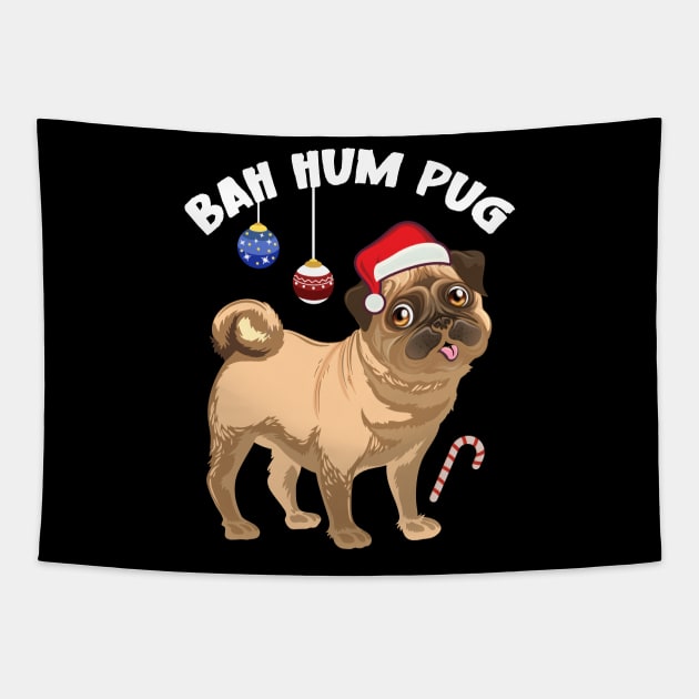 Christmas Xmas Family Matching Funny Bah Hum Pug Tapestry by star trek fanart and more