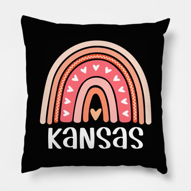 Kansas Rainbow for Women and Girls Pillow by JKFDesigns