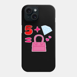 Red five diamonds in my bag Phone Case