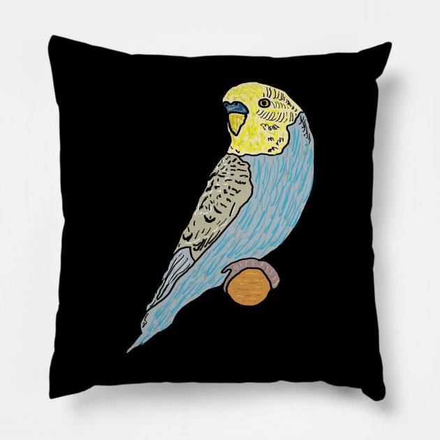 Budgie Pillow by Mark Ewbie