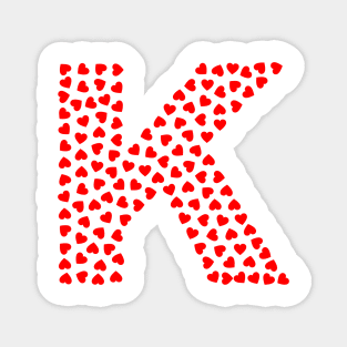 Letter K Heart Shape Initial Magnet