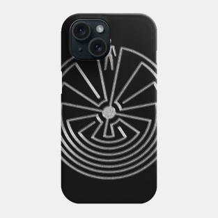 Native American Symbol - Man In The Maze - Silver Phone Case