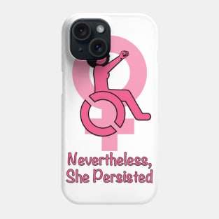 Disabled Woman Persist! (Afro) Phone Case