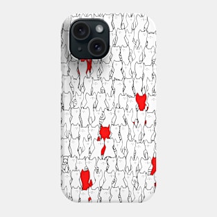 Cats pattern - white and red Phone Case