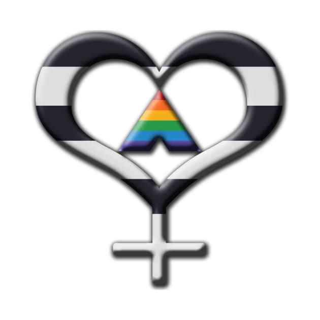 Heart-Shaped LGBT Ally Pride Female Gender Symbol by LiveLoudGraphics