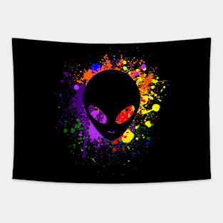 Paint Splatter Alien Tapestry