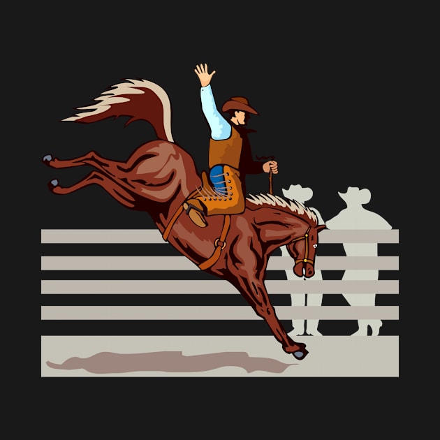 Rodeo  Saddle Bronc Competition Retro by retrovectors