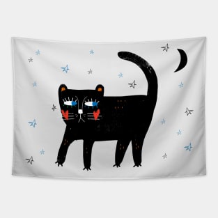 MIDNIGHT CAT Tapestry