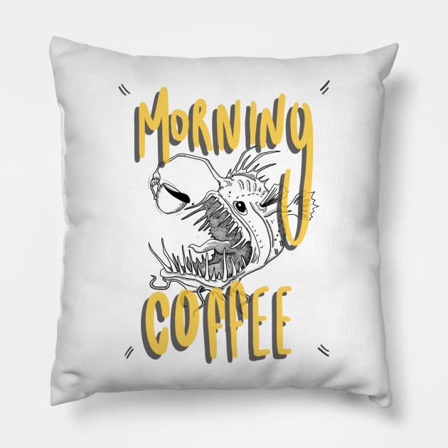 Fish with coffee Pillow by Swtch