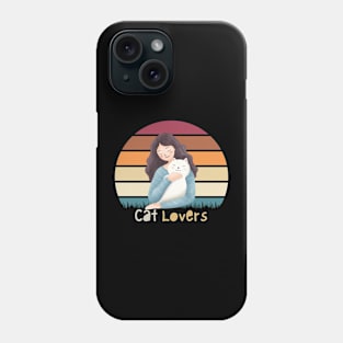 cat lover woman Retro Vintage Phone Case