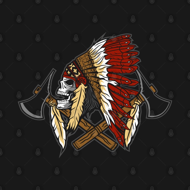 SKULL INDIAN NATIVE by beanbeardy