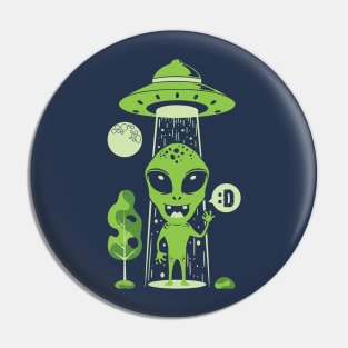 Greeting Alien Pin