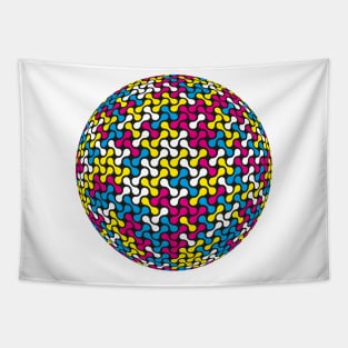 Metaballs Pattern Sphere (CMYK Colour) Tapestry