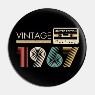 56th Birthday Vintage 1967 Limited Edition Cassette Tape Pin