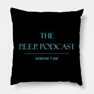 P.E.E.P. Podcast Science + Psi aqua logo Pillow