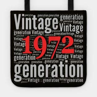 Vintage generation 1972 Numero 50 Regalo de cumpleaños Tote