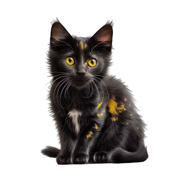 MY LITTLE CAT WITH EYES YELLOW by JequiPrint