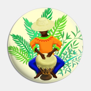 Bongo Man Tribal Music Percussions Pin