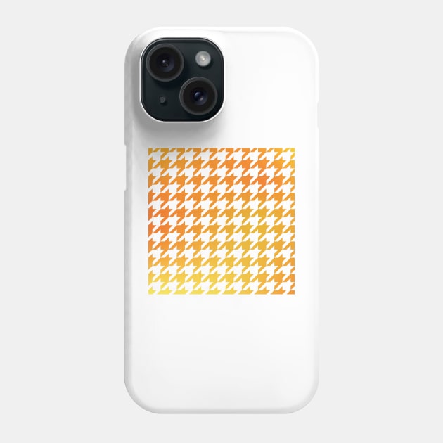 Houndstooth Pattern Yellow and Orange Golden Gradient Phone Case by murialbezanson