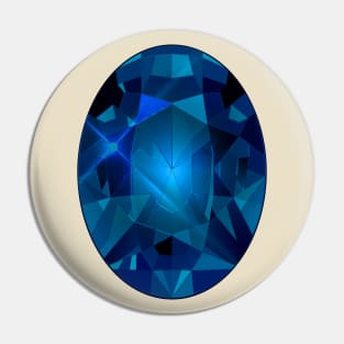 Turquoise and Blue Oval Shape Gemstone Pin