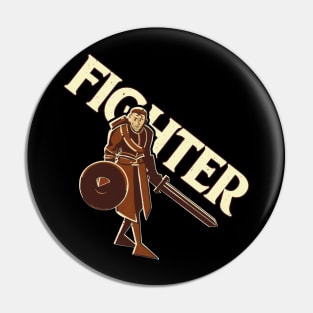 Retro DND Human Fighter Pin