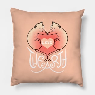 Love the Earth - Cat Heart V.4 Pillow