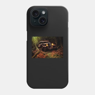 Haunted Abandoned Classic Car in the Woods - Automobile Phone Case