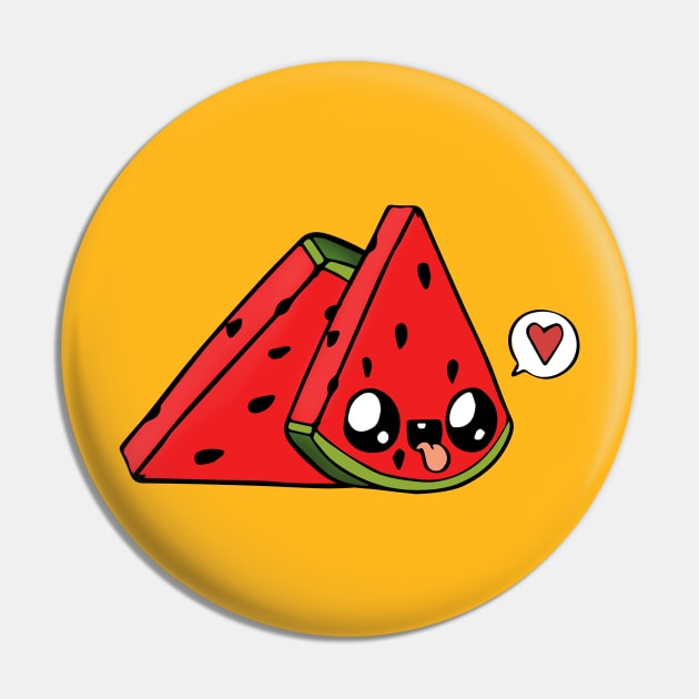 Charming watermelon Pin by AmurArt