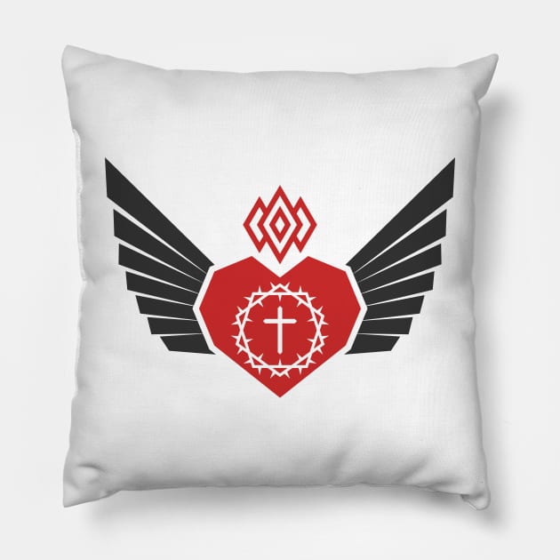 The heart of Christ and the wings of the Spirit. Pillow by Reformer