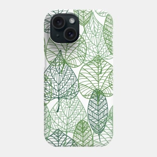 Simple Green Leaves Illustration Phone Case