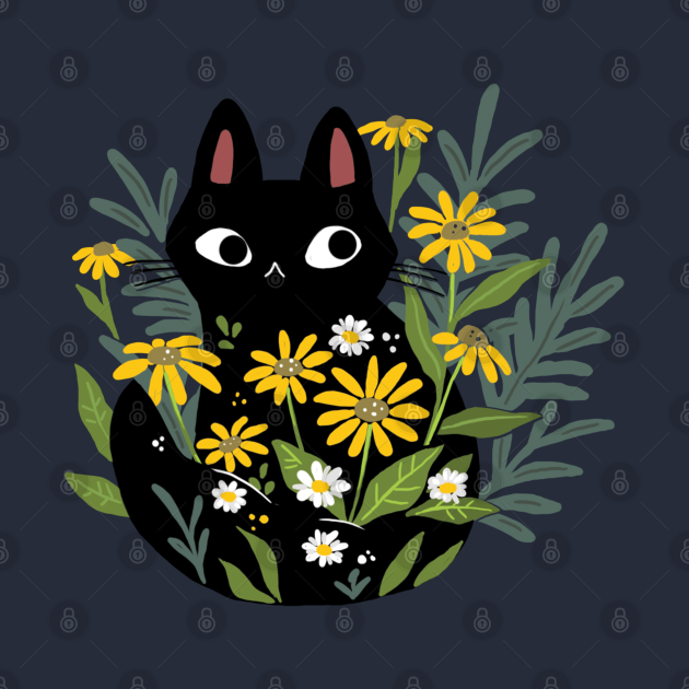 Discover Black Cat In The Flowers - Black Cat - Long Sleeve T-Shirts