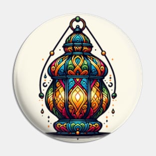 Moorish Charm: Colorful Lantern Artwork Pin