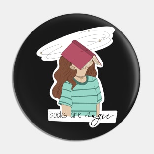 Books are magic colored Pin