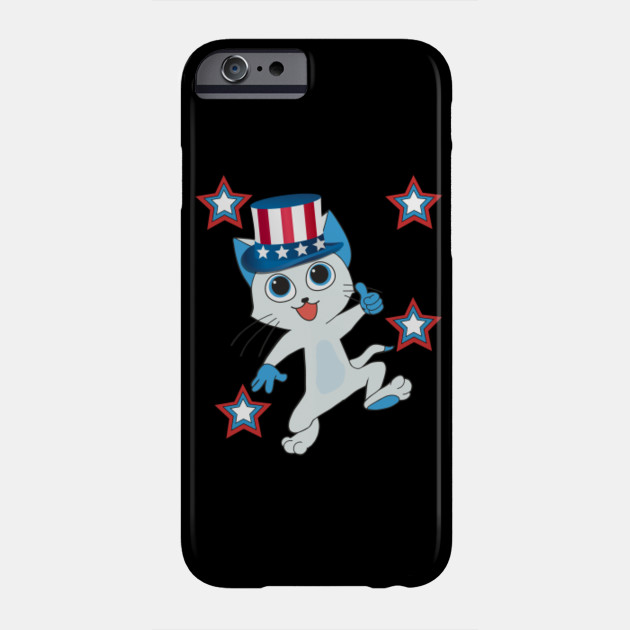 American Flag 4th Of July Uncle Sam Cat Hat 4th Of July Phone
