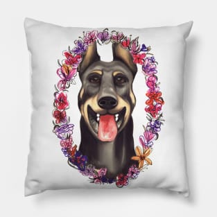 Doberman Portrait Pillow