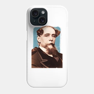 Victorian Writer Charles Dickens illustration Phone Case