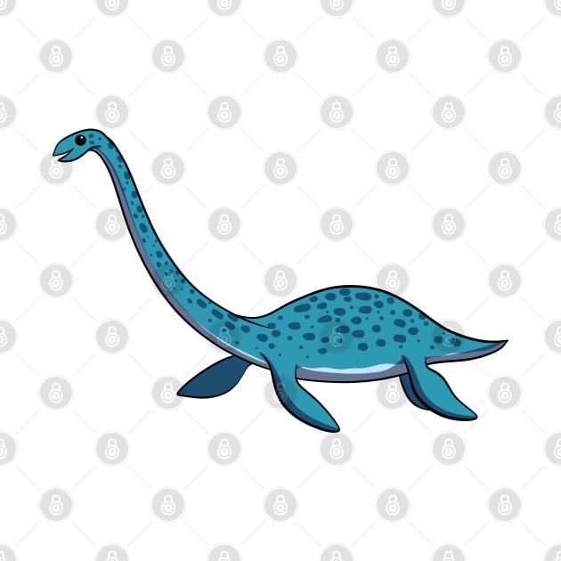 cartoon elasmosaurus by LaPouledeSoie