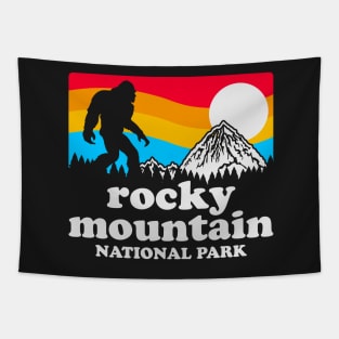 Rocky Mountain Bigfoot, Funny Sasquatch Colorado State National Parks Humor Sci-Fi Retro Tapestry