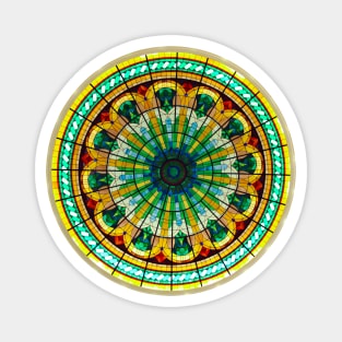 Colorful Round Stained Glass Multicolor Mosaic Kaleidoscope Magnet