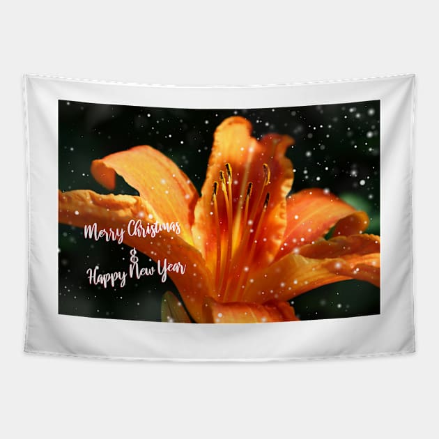 Flower - Merry Christmas & Happy New Year Tapestry by AnimaliaArt